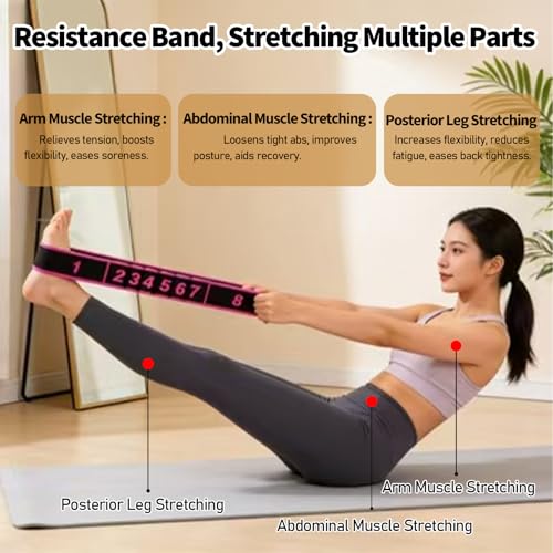 Fitness Resistance Band for Stretching and Yoga, 8-Section Elastic Training Bands for Full Body Stretching Shaping
