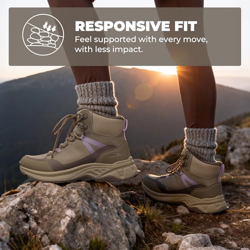 NORTIV 8 Women's Hiking Boots Waterproof Lightweight Outdoor Trekking Comfortable Non-Slip Backpacking Camping Ankle Boot ...