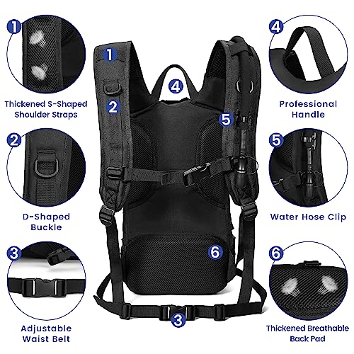 1050D Tactical Hydration Backpack with 3L TPU Water Bladder, Military Molle Water Backpack Perfect for Men & Women, Hydrat...