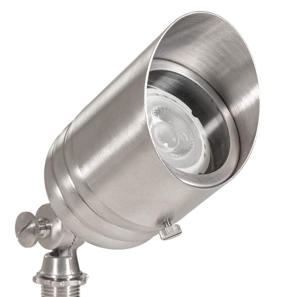 VOLT 20-Pack Outdoor Spotlights, 12V Stainless Steel, 5W 2700K MR16 LED Bulbs, Silver