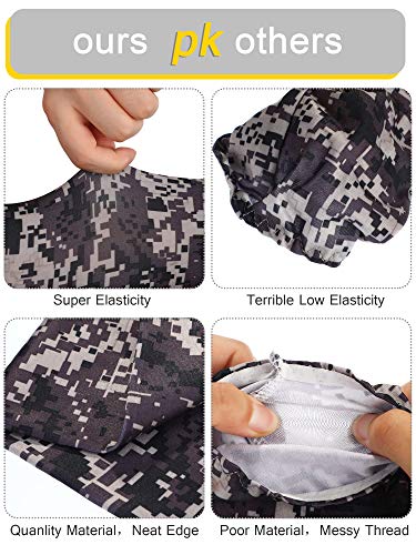 Bememo 10 Pairs Unisex Arm Sleeves for Men Women Elastic UV Protection Arm Cover Ice Silk Cooling Sleeves for Outdoor Driving