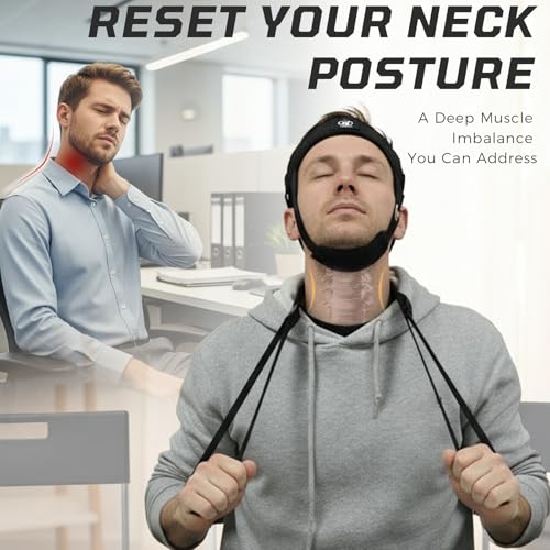 Neck Stretching Training Harness – Adjustable Chin Strap Headgear with Dual D-Rings for Neck Traction, Mobility, and Postu...