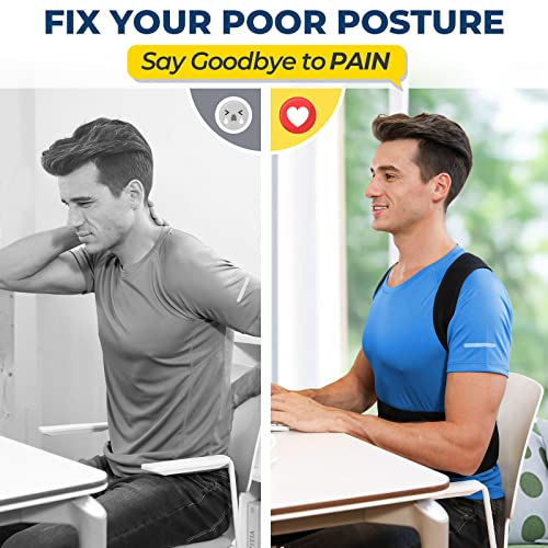 DIANMEI Back Brace Posture Corrector for Women and Men, Back Braces for Upper and Lower Back Pain Relief, Adjustable and F...