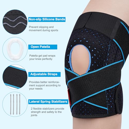 SIVITICK Knee Brace Support for Women & Men Plus Size with Side Stabilizers & Patella Gel Pad for Knee Pain Relief, Arthri...