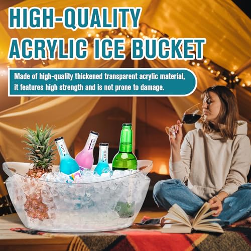 Ice Buckets for Parties, 2 PCS Ice Bucket for Cocktail Bar, 5.5L Drink Buckets for Parties, Wine Cooler, Champagne, Cockta...