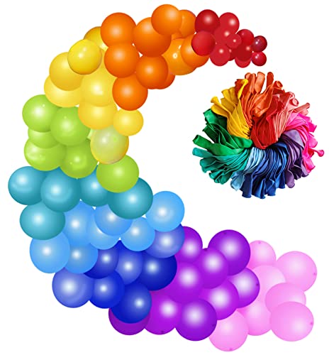 Runch 100pcs Latex Balloons, 12inch Multicolor to Celebrate Latex Balloons, Premium Thick Balloons for Birthday/Party/Chri...
