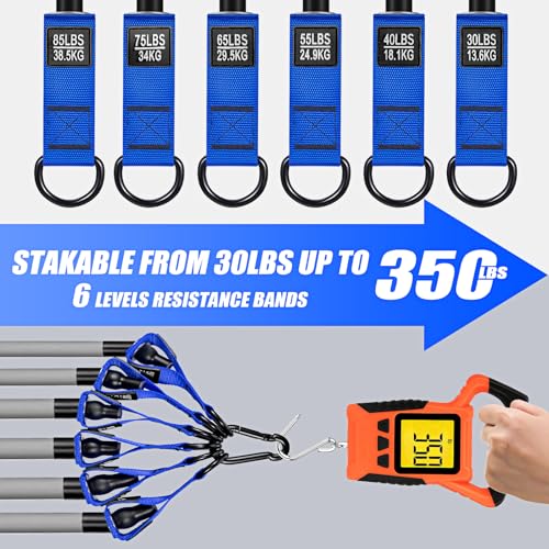 WOQQW Heavy Resistance Bands for Working Out, 350lbs/450lbs Exercise Bands with Handles, Workout Bands Set for Men, Fitnes...