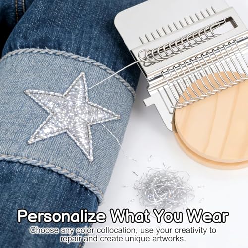 PatchMaker 2.0 Kit, Knitting Kit for Beginners, Mini Portable Patch Darning Loom Kit, Patchwork Weaving Tool Set for Quick...