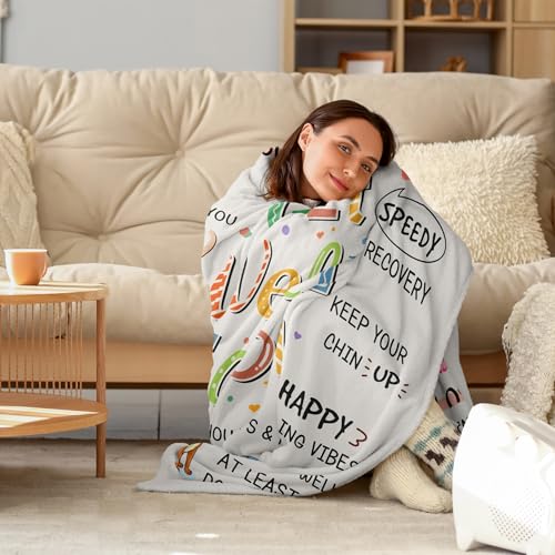 Julazy Get Well Gifts For Women/Men After Surgery Blanket 50"X60", Cancer Care Gifts For Women, Surgery Recovery/Feel Bett...