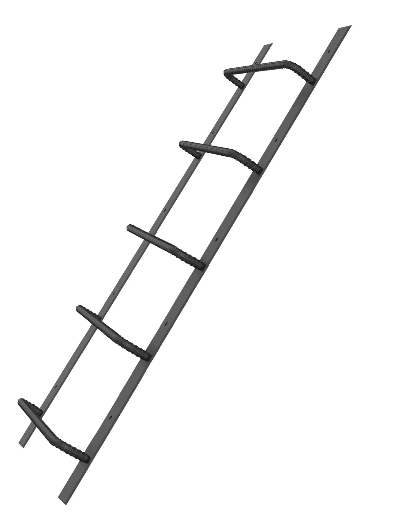 5-Rung Window Well Ladder, Heavy Duty Steel Basement Egress, Fire Escape for Emergency Home Safety (56.2" Lx17.9" W, Straight, Matte Black)
