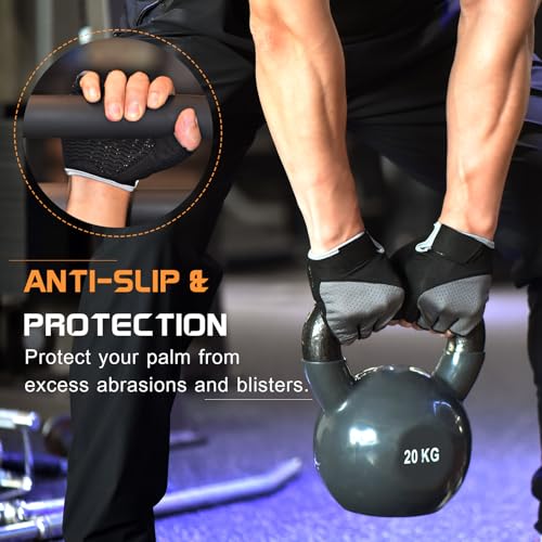 sunnex Workout Gloves for Women - Breathable Weight Lifting Gloves with Non-Slip Silicone Padding, Fingerless Gym Gloves f...