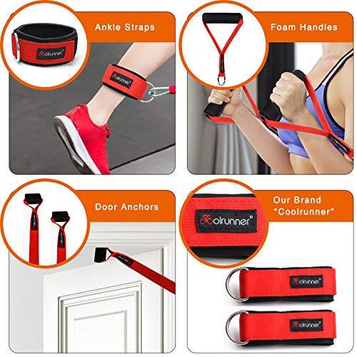 Coolrunner 14 PCS Resistance Bands Set, Exercise Tubes, 20lbs to 40lbs Workout Bands with Handles Protective Nylon Sleeves...