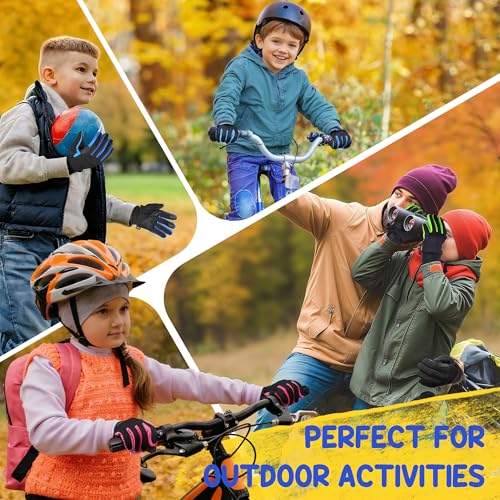 Sukeen Kids Winter Gloves, Soft Warm Touchscreen Anti-Slip Gloves for Kids Boys Girls Cycling Running Sports Outdoor