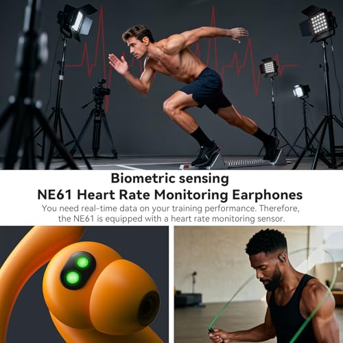 NE61 AI Translation Earbuds Real Time Heart Rate Monitor Translator Earbuds 135 Languages Open Ear Clip Wireless Bluetooth...