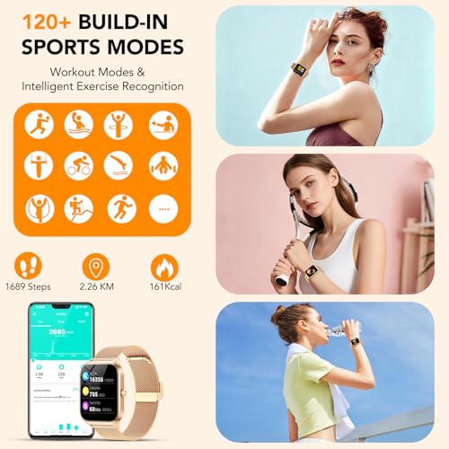 CASCHO Smart Watches for Women (Android/iOS), 1.85" HD Smart Watch with Calls/Messages/AI Voice Control, Sleep/Heart Rate,...