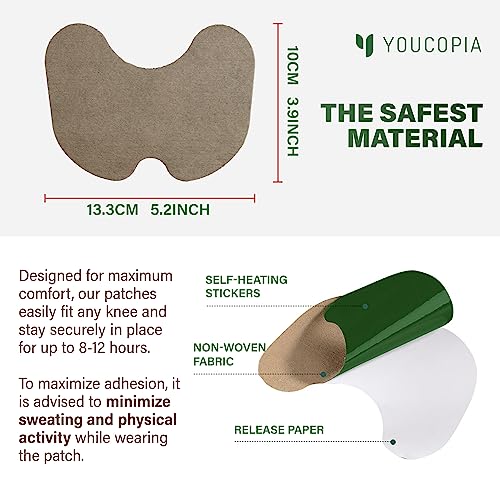 Knee Relief Patches: Knee Patches - Heat Patches for Joint Back Shoulder Neck - Herbal Patches for Knee - Wormwood Extract...