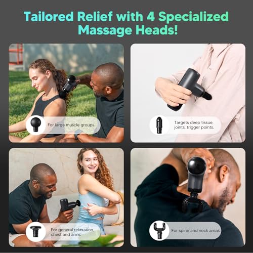 arboleaf Mini Massage Gun Deep Tissue, Percussion Muscle Massager for Back Pain Relief, Portable Small Travel Size, Quiet ...