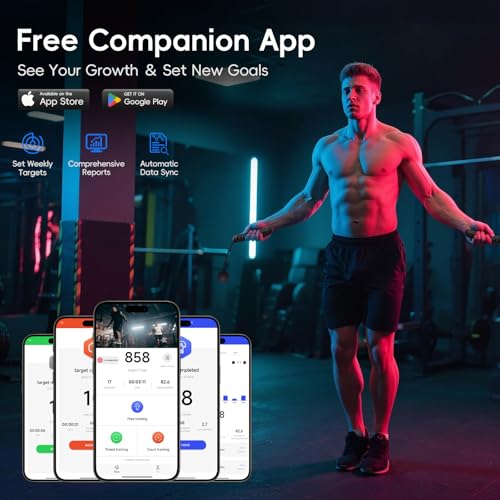 SaintCos Cordless Gravity Jump Rope, Smart Jump Rope with Counter for Gym, Fat Burning & Calorie Burn, APP Data Analysis, ...