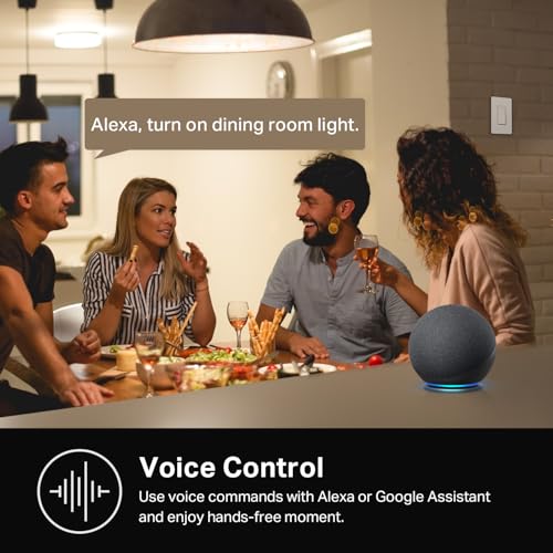 Kasa Smart Light Switch HS200, Single Pole, Needs Neutral Wire, 2.4GHz Wi-Fi Light Switch Works with Google Home, UL Certi...