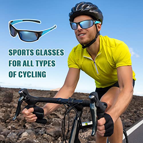 Leumoi 18 Pairs Sports Sunglasses Tactical Running Sunglasses Driving Shade Motorcycle Glasses for Men Women Youth