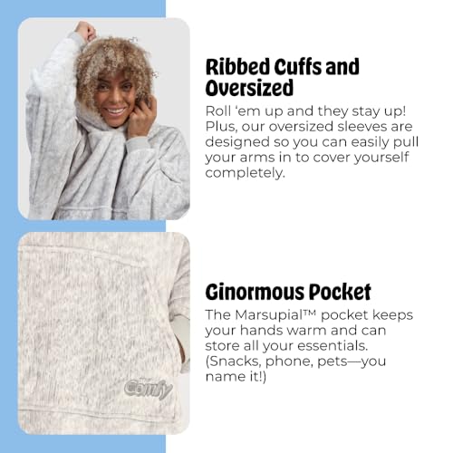 THE COMFY Dream | Lightweight Microfiber Fleece Wearable Blanket, Oversized Design Hood & Pocket from Shark Tank, Cozy Gifts