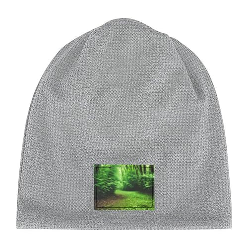 Green Nature Print Lightweight Waffle Pullover Hat Men Women Winter Headwear Outdoor Camping Travel
