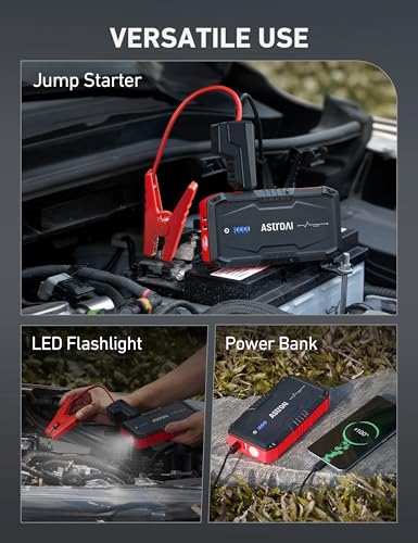 AstroAI S8 Car Battery Jump Starter, Car Jumper Starter Battery Pack for Up to 6.0L Gas & 3.0L Diesel Engines, 12V Portabl...