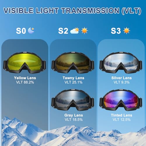 OXG Ski Goggles for Men Women, UV Protection Snowboard Snowsports Goggles for Kids Youth