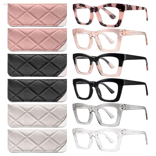 CCVOO 2.5 Oprah Style Reading Glasses for Women, Stylish Eyeglasses, Blue Light Readers for Women, Cheaters