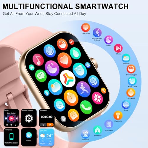 Smart Watch (Answer/Make Calls), 1.96"HD Smartwatch for Women Men, 2025 Activity Tracker with Heart Rate Monitor, Sleep Tr...