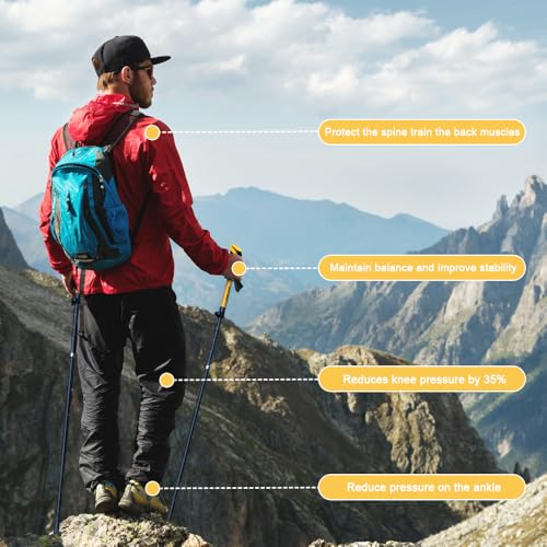 HUINING Foldable Hiking Poles Telescopic,Nordic Walking Poles Women and Men,Trekking Poles,Ultralight Trekking Poles Made ...