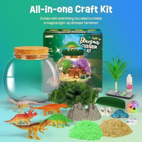 LAOESE Dinosaur Toys for Kids - Dinosaurs Terrarium Kit for Kids - Birthday Christmas Gifts for Boy Ages 4 5 6 7 8-12 Year...