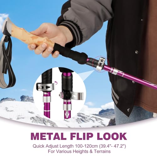 COVACURE Hiking Poles - Aluminum Alloy 7075 Trekking Poles Collapsible with Telescopic,Lightweight & Foldable Collapsible ...