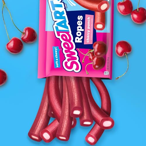 SweeTARTS Ropes, Cherry Punch Candy, 3 Ounce Pouch (Pack of 12)