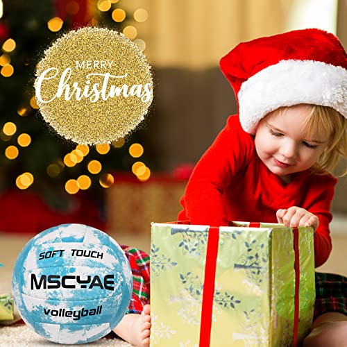 MSCYAE Volleyball Official Size 5,Soft Touch Volleyballs for Kids Youth Adults, Indoor Outdoor Volleyball for Beginners Ba...