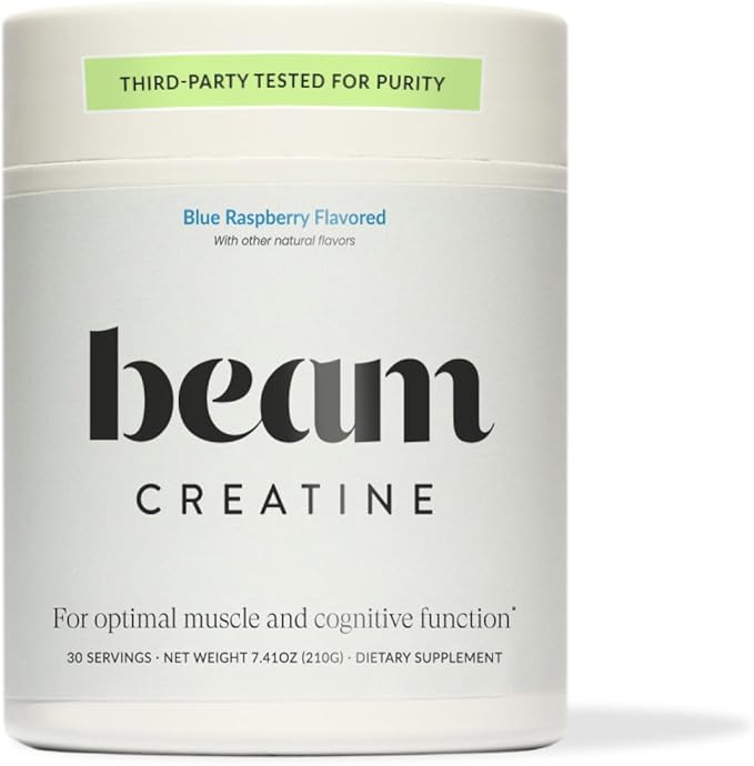 Beam Creatine Powder, Third Party Tested, Micronized Creatine Monohydrate Supplement, Creatine for Women and Men, Muscle S...