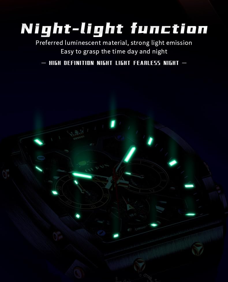 OLEVS Mens Watches Stylish Chronograph Waterproof Luminous Silicon Strap Multifunction Watches for Men Business White Men ...