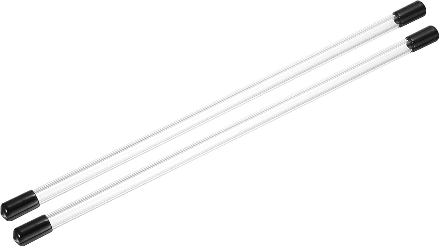 PATIKIL Clear Rigid Tube Round Plastic Tubing with Black Rubber Caps Polycarbonate Water Pipe, 305mm/ 12 Inch Length, 5.4mmx8.8mm/0.21"x0.35", 2 Set