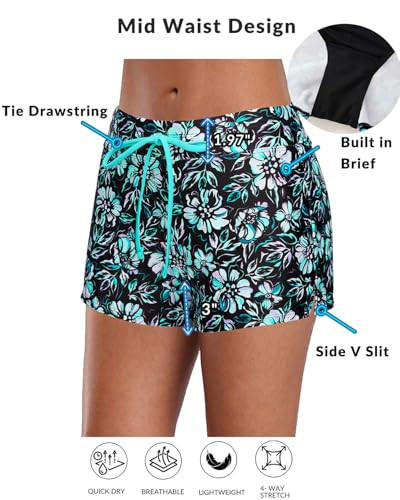 Aqua Eve Two Piece Women's Tankini Swimsuits Blouson Swim Tank Top with Shorts Modest Bathing Suits