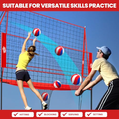 Volleyball Training Equipment,Height Adjustable Volley Ball Practice Net Station for Serving, Spiking, Hitting Practice,Ea...