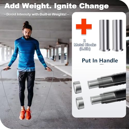 Removable Metal Weight Blocks Suitable for Redify Weighted Jump Rope-2 Metal Blocks,0.8lbs in Total
