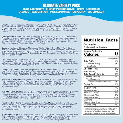 Ultima Replenisher Daily Electrolyte Powder – Ultimate Variety Pack, 36 Stickpacks – Zero Sugar Hydration Packets with 6 E...