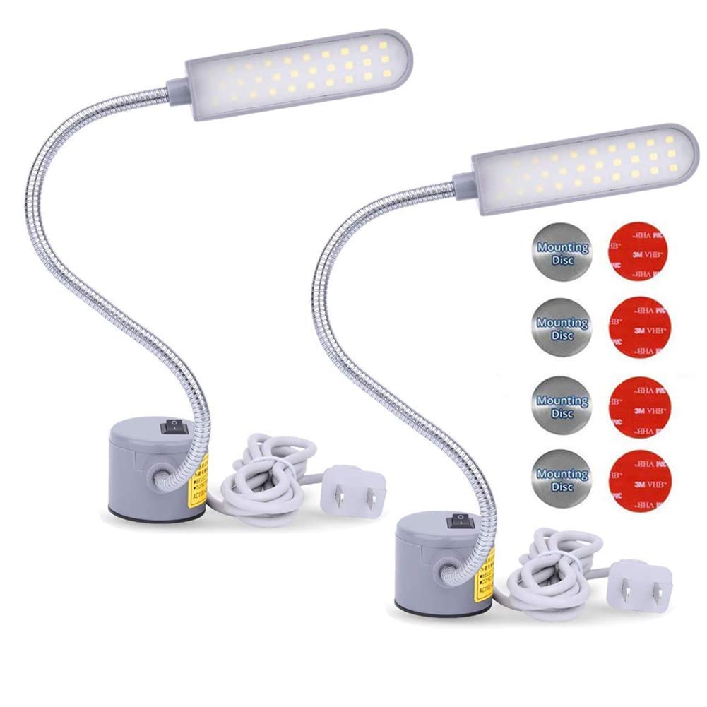 EVISWIY LED Magnetic Sewing Machine Light Lamp 30LED 6W Flexible Gooseneck 3Pack Black Model 5233