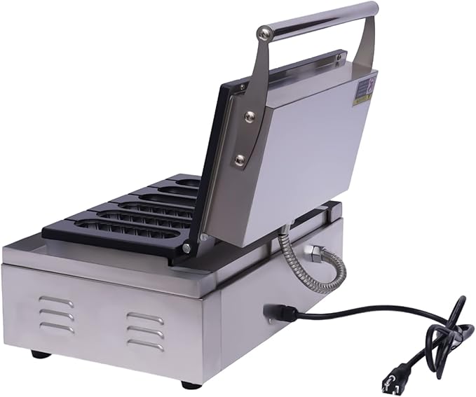 1550W Corn Dog Waffle Maker, 6 Grid 2 Shapes Non-Stick Hot Dog Machine with Temp & Time Control, Countertop Waffle Pop Maker for Restaurant Bakery Snack Bar Family