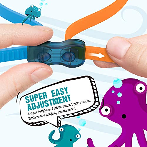 OutdoorMaster Kids Swim Goggles 2 Pack - Quick Adjustable Strap Swimming Goggles for Kids