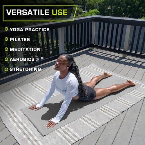 ProsourceFit Classic Yoga Mat 1/8” (3mm) Thick, Extra Long 72-Inch Lightweight Fitness Mat with Non-Slip Grip for Yoga, Pi...