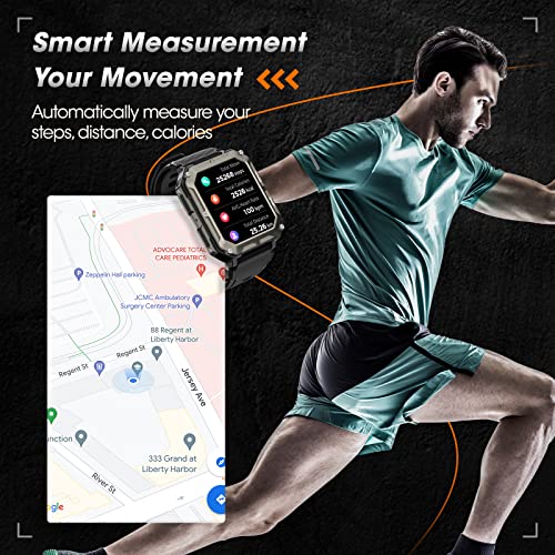 Military Smart Watches for Men(Answer/Make Call), 1.9" Outdoor Sports Fitness Tracker with Heart Rate/Blood Pressure/Sleep...
