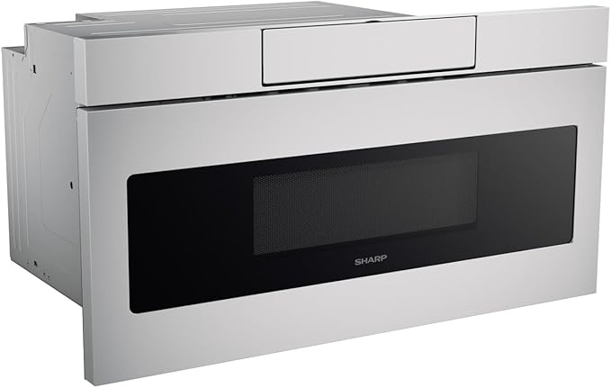 SHARP SMD3070ASY Microwave Drawer Oven, 30-inch, 1.2 Cubic Feet, 950 Watt, Concealed Angled Touch Control Panel with Digital LCD Display, Stainless Steel