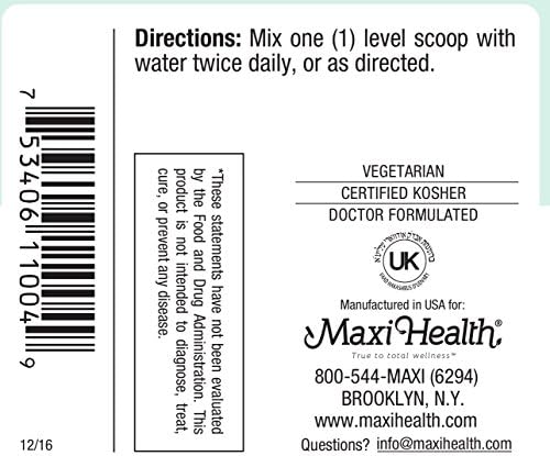 Maxi Health ITC - Inositol - with Taurine and Vitamin C - Calming Formula - 4 Ounce Powder - Kosher