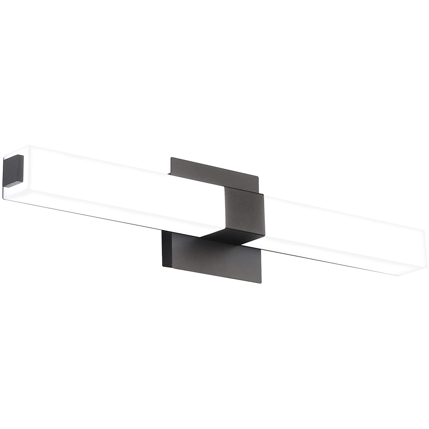 ZUZITO Black Bathroom Light Fixture - 24in Dimmable LED Vanity Light Bar - 6000K Cool White